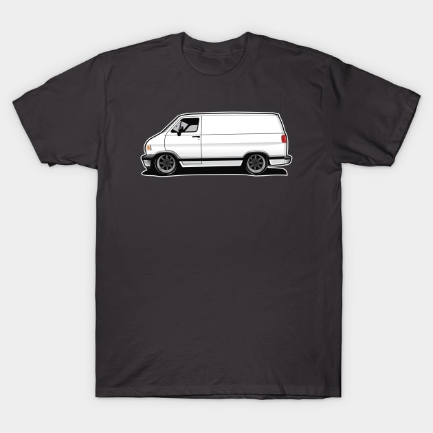1994 White Dodge Van T-Shirt by RBDesigns